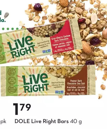 Sobeys Dole live right bars offer