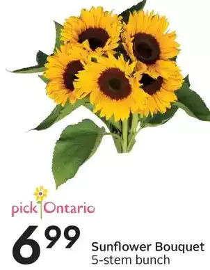 Sobeys Sunflower bouquet offer