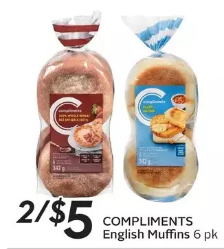 Sobeys Compliments english muffins offer
