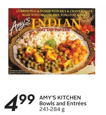 Sobeys Amy's kitchen bowls and entrées offer