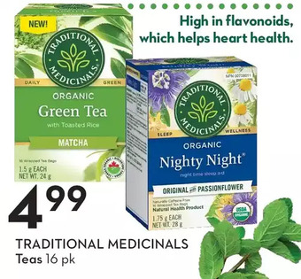 Sobeys Traditional medicinals teas offer