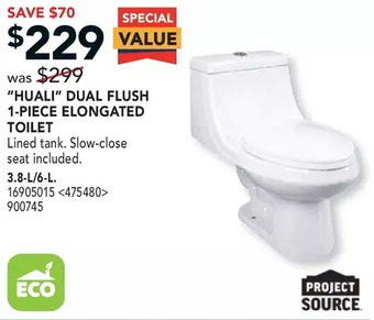 RONA Project source "huali" dual flush 1-piece elongated toilet offer