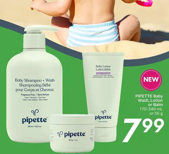 Sobeys Pipette baby wash, lotion or balm offer