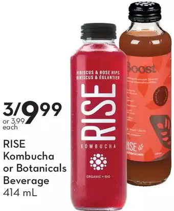 Sobeys Rise kombucha or botanicals beverage offer