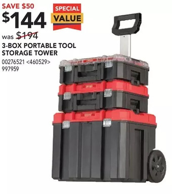 RONA 3-box portable tool storage tower offer