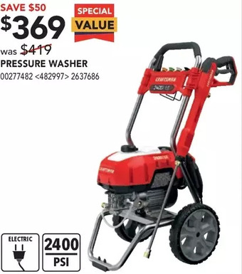 RONA Craftsman pressure washer offer