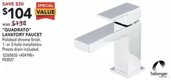 RONA "quadrato" lavatory faucet offer