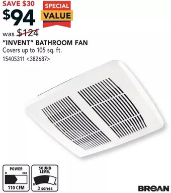 RONA Broan "invent" bathroom fan offer