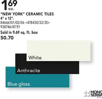 RONA Mono serra "new york" ceramic tiles offer