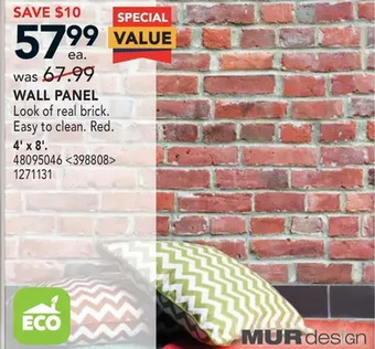 RONA Mur design wall panel 4' x 8' offer