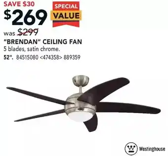 RONA "brendan" ceiling fan 52" offer