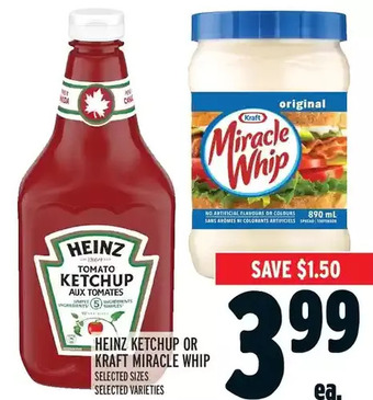 Metro Heinz ketchup or kraft miracle whip offer