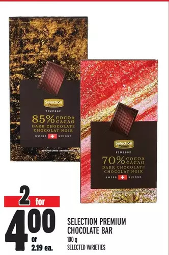 Metro Selection premium chocolate bar offer