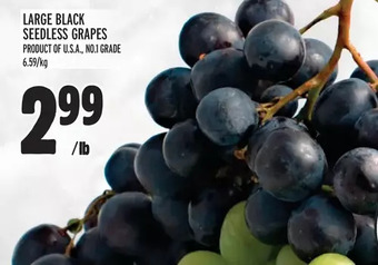 Metro Large black seedless grapes offer