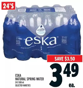 Metro Eska natural spring water offer