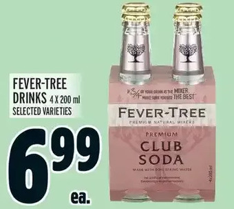Metro Fever-tree drinks offer
