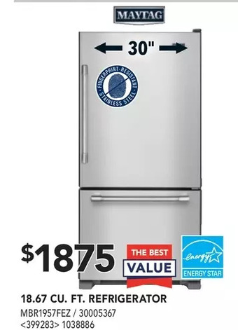 Lowe's Maytag 18.67 cu. ft. refrigerator offer