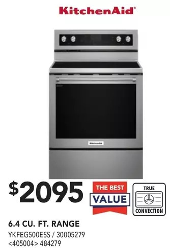 Lowe's Kitchenaid 6.4 cu. ft. range offer