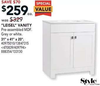 Style "leisel" vanity