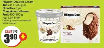 FreshCo Häagen-dazs ice cream tubs or novelties or compliments frozen fruit offer