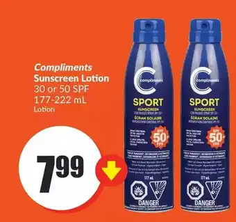 FreshCo Compliments sunscreen lotion offer