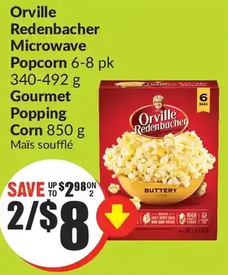 FreshCo Orville redenbacher microwave popcorn, or gourmet popping corn offer