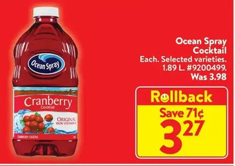 Walmart Ocean spray cocktail offer