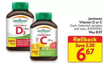 Walmart Jamieson vitamin d or c offer