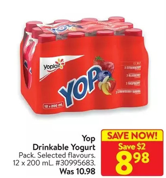 Walmart Yop drinkable yogurt offer