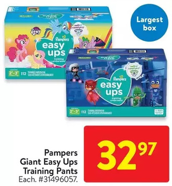 Walmart Pampers giant easy ups training pants offer