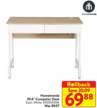 Walmart Hometrends 39.4" computer desk offer