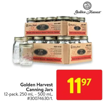 Walmart Golden harvest canning jars offer