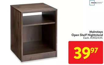 Walmart Mainstays open shelf nightstand offer