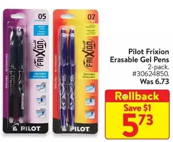 Walmart Pilot frixion erasable gel pens offer