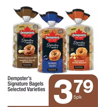 Highland Farms Dempster's signature bagels offer