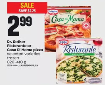 Loblaws Dr. oetker ristorante or casa di mama pizza offer