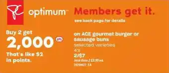 Loblaws Ace gourmet burger or sausage buns offer