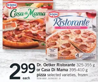 Fortinos Dr. oetker ristorante or casa di mama pizza offer