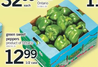 Fortinos Green sweet peppers offer