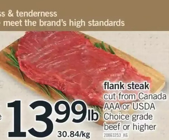 Fortinos Flank steak offer