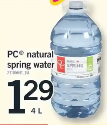 Fortinos Pc natural spring water offer