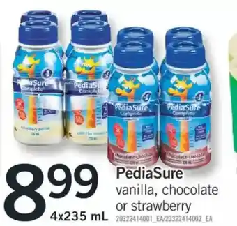 Fortinos Pediasure vanilla, chocolate or strawberry offer