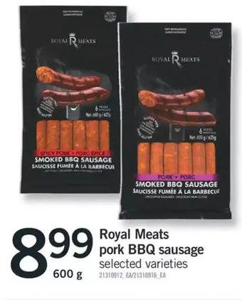 Fortinos Royal meats pork bbq sausage offer