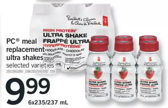 Fortinos Pc meal replacement ultra shakes offer
