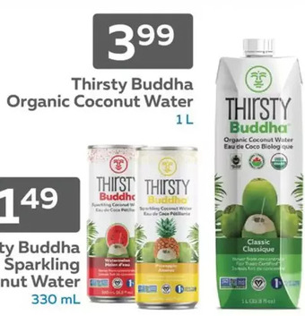 Fortinos Thirsty buddha organic coconut water offer