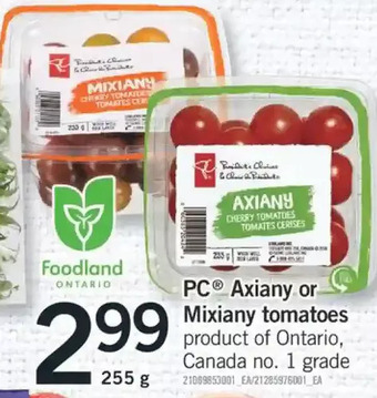 Fortinos Pc axiany or mixiany tomatoes offer