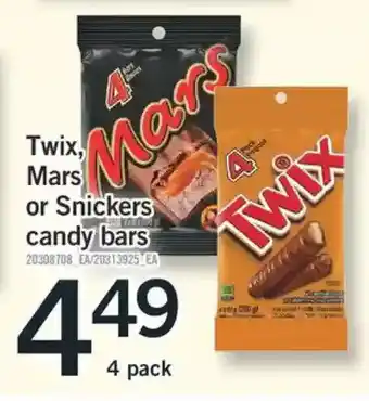 Fortinos Twix, mars or snickers candy bars offer