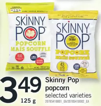 Fortinos Skinny pop popcorn offer