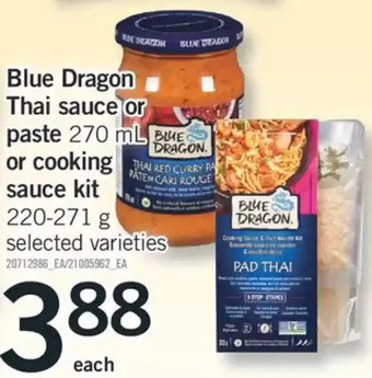 Fortinos Blue dragon thai sauce or paste or cooking sauce kit offer