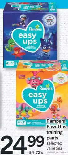 Fortinos Pampers easy ups training pants offer